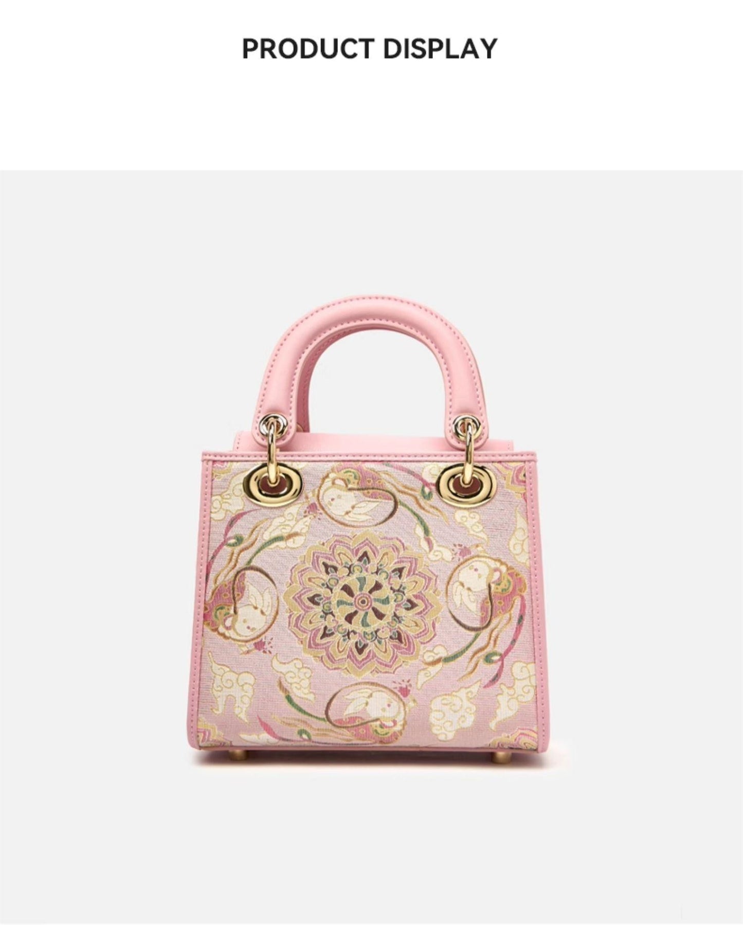 Intangible cultural heritage Song brocade Dunhuang flying rabbit new Chinese style national style mulberry silk crossbody Princess Diana bag women's handbag