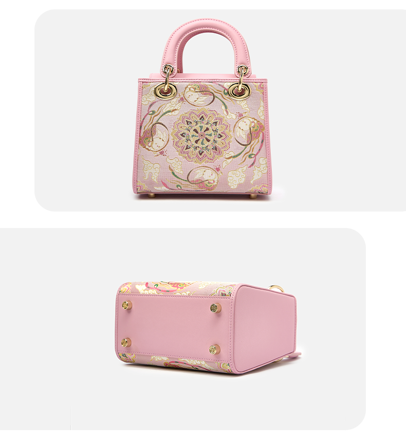 Intangible cultural heritage Song brocade Dunhuang flying rabbit new Chinese style national style mulberry silk crossbody Princess Diana bag women's handbag